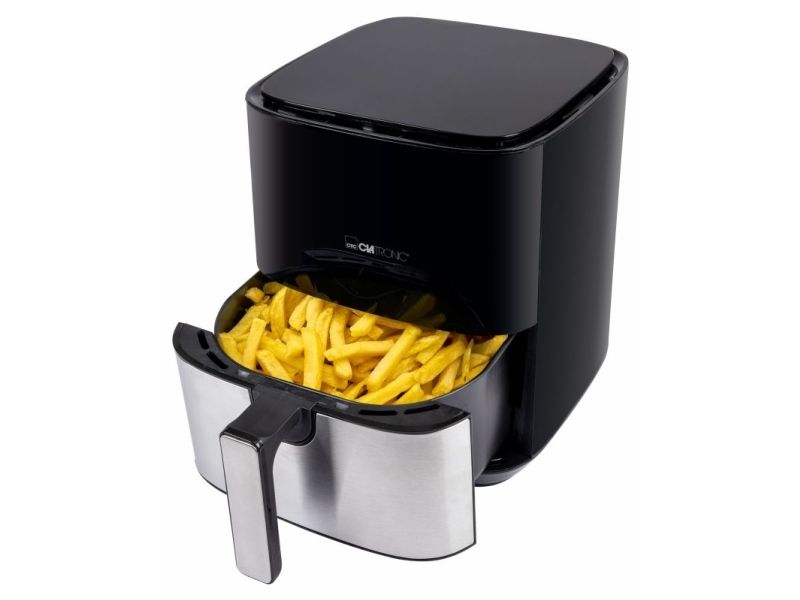 Clatronic FR 3782 H, Varmluftsteger, 5 L, 80 °C, 200 °C, Enkelt, Sort, Rustfrit stål