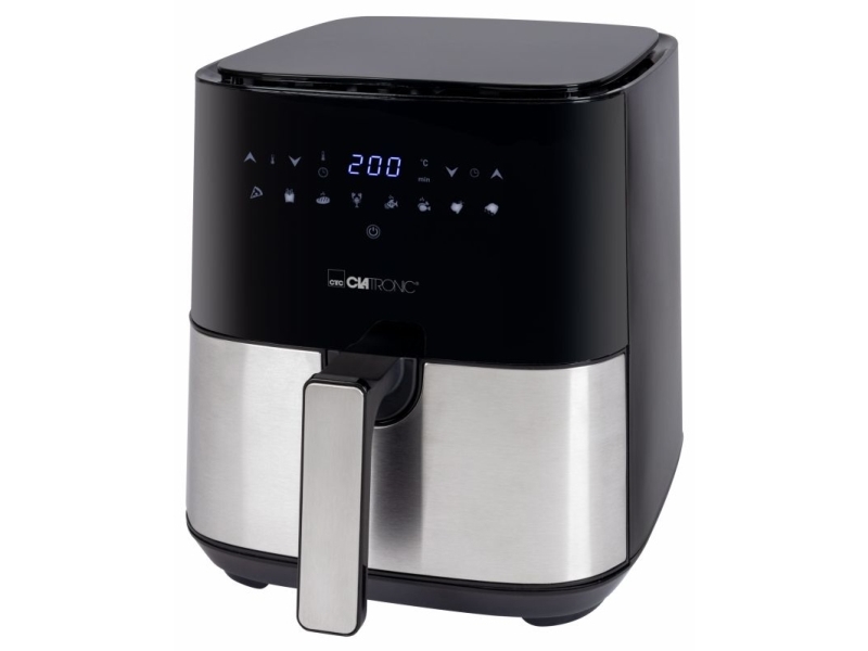 Clatronic FR 3782 H, Varmluftsteger, 5 L, 80 °C, 200 °C, Enkelt, Sort, Rustfrit stål