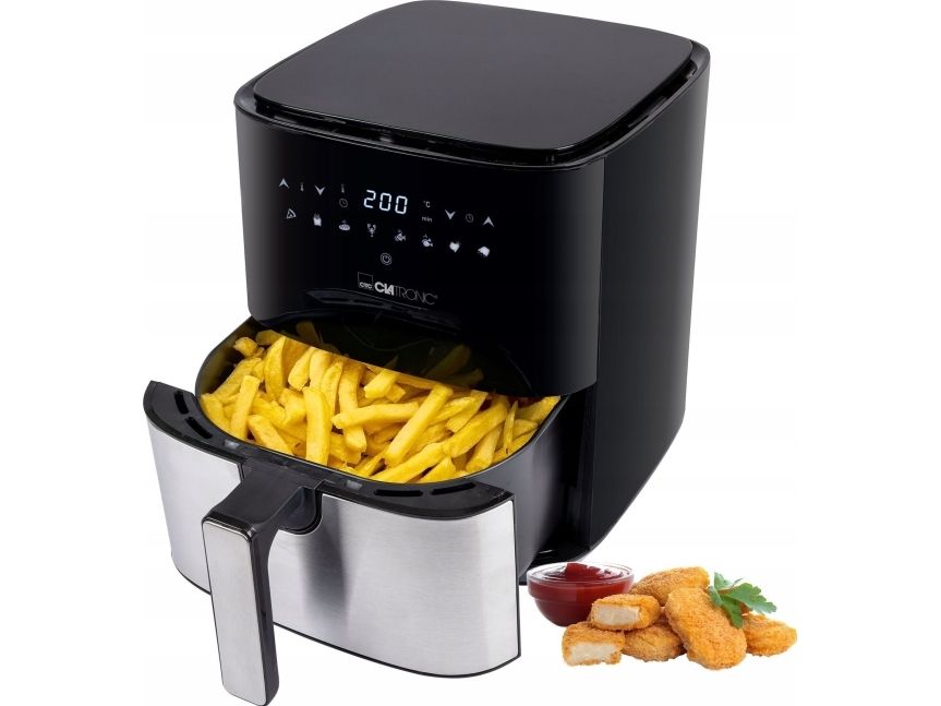 Clatronic FR 3782 H, Varmluftsteger, 5 L, 80 °C, 200 °C, Enkelt, Sort, Rustfrit stål