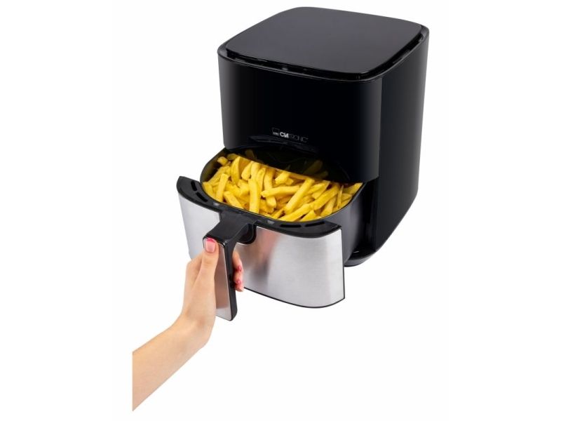 Clatronic FR 3782 H, Varmluftsteger, 5 L, 80 °C, 200 °C, Enkelt, Sort, Rustfrit stål