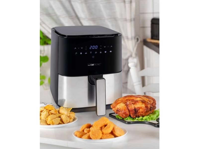 Clatronic FR 3782 H, Varmluftsteger, 5 L, 80 °C, 200 °C, Enkelt, Sort, Rustfrit stål