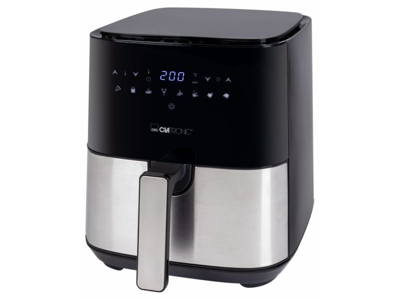 Clatronic FR 3782 H, Varmluftsteger, 5 L, 80 °C, 200 °C, Enkelt, Sort, Rustfrit stål