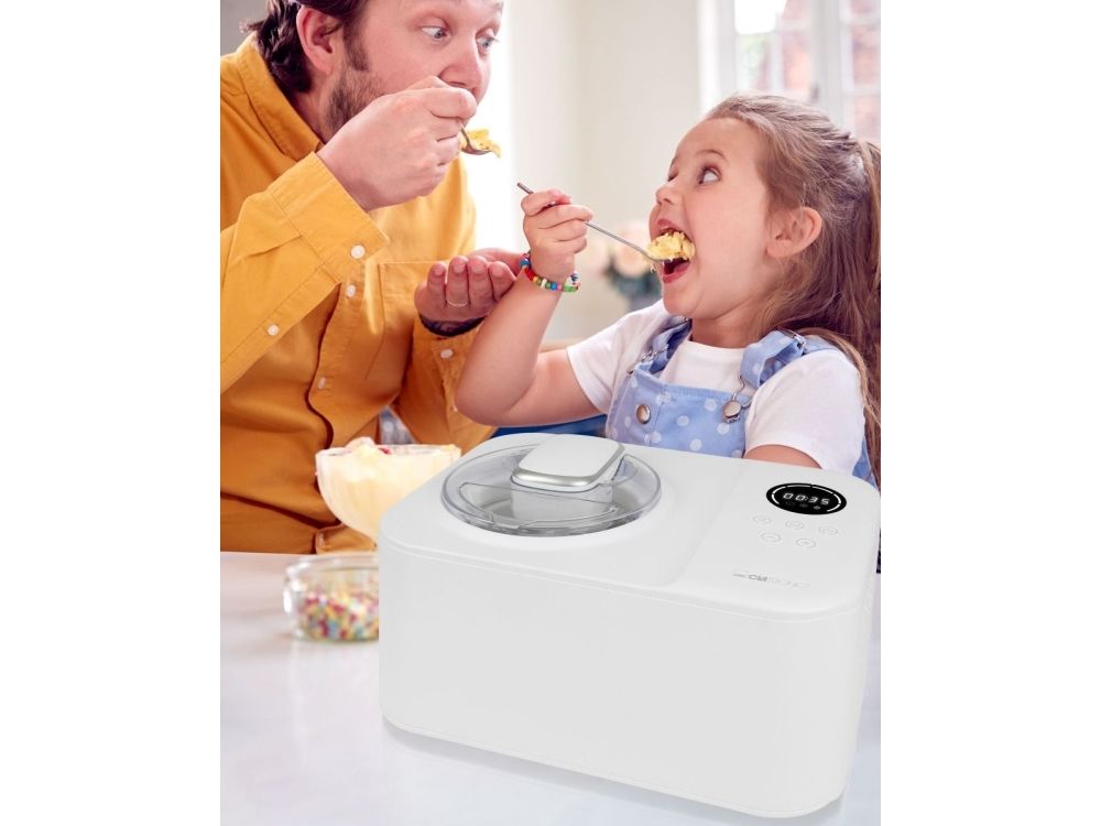 Clatronic ICM 3784, Kompressor ismaskine, 1,2 L, 25 min., 1 skåle, LED, 120 min.