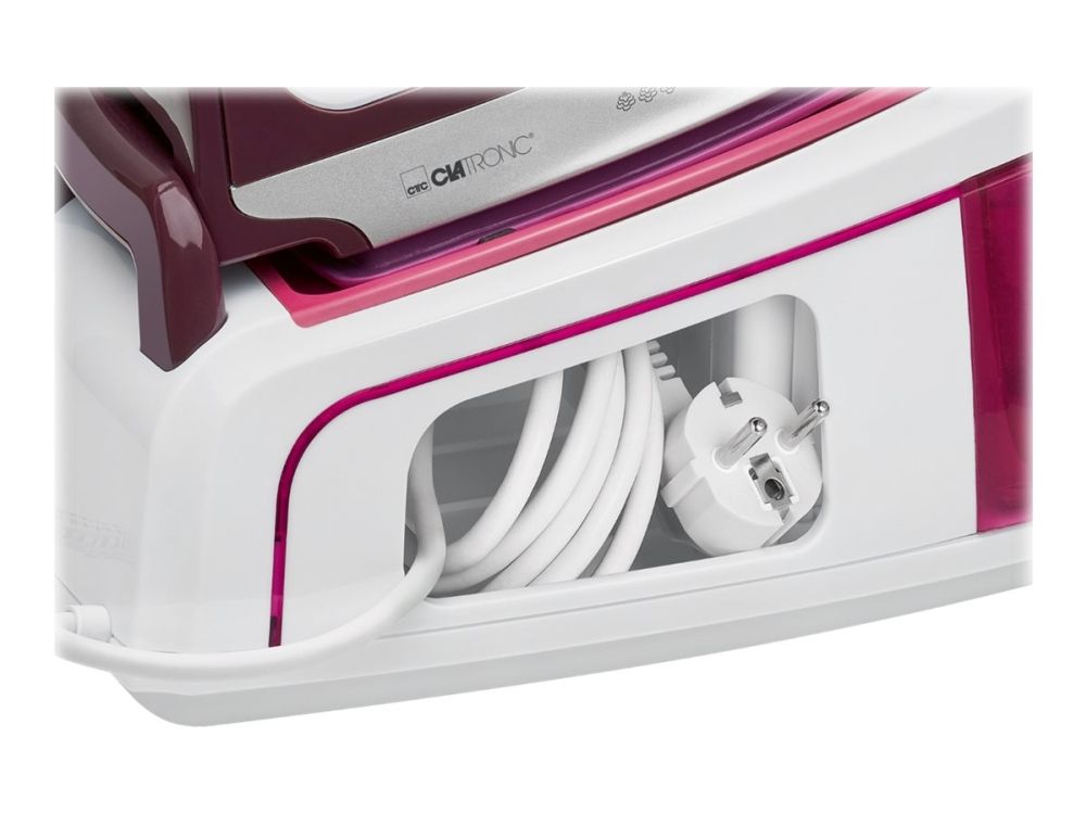 Clatronic DBS 3749 - Dampstrygejern - såleplade: Superglide - 2300 W - hvid/lilje billede 3