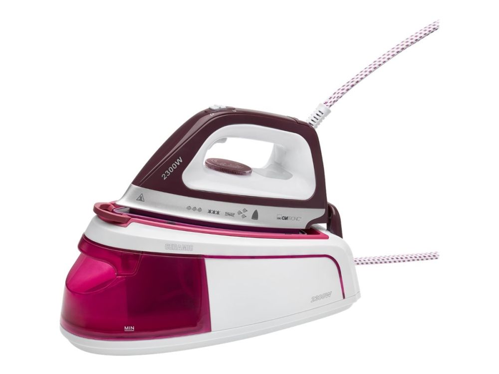 Clatronic DBS 3749 - Dampstrygejern - såleplade: Superglide - 2300 W - hvid/lilje billede 4