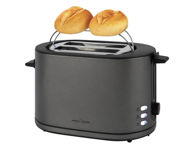 ProfiCook PC-TA 1291, 2 skive(r), Anthracit, Rustfrit stål, Dreje, 950 W, 220 - 240 V