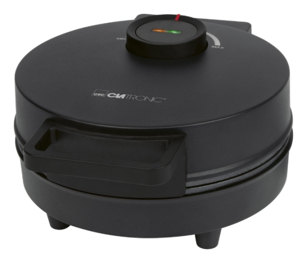 Clatronic WA 3832, 1 vaffel/vafler, Cirkel, Sort, 20 cm, Horisontal/vertikal, 1200 W