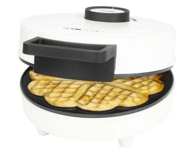Clatronic WA 3832, 1 vaffel/vafler, Cirkel, Sort, Hvid, 20 cm, Horisontal/vertikal, 1200 W