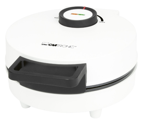 Clatronic WA 3832, 1 vaffel/vafler, Cirkel, Sort, Hvid, 20 cm, Horisontal/vertikal, 1200 W