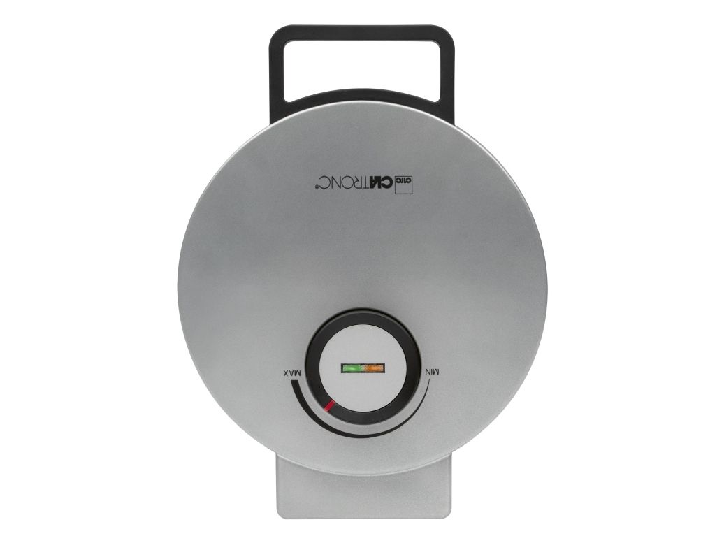 Clatronic HA 3833, 1 vaffel/vafler, Cirkel, Sort, Sølv, 20 cm, Horisontal/vertikal, 1200 W