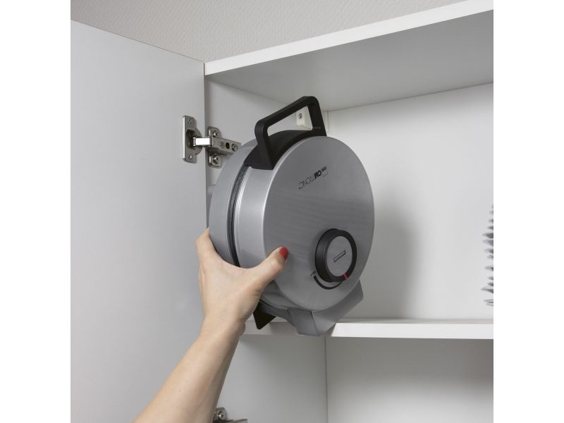 Clatronic HA 3833, 1 vaffel/vafler, Cirkel, Sort, Sølv, 20 cm, Horisontal/vertikal, 1200 W