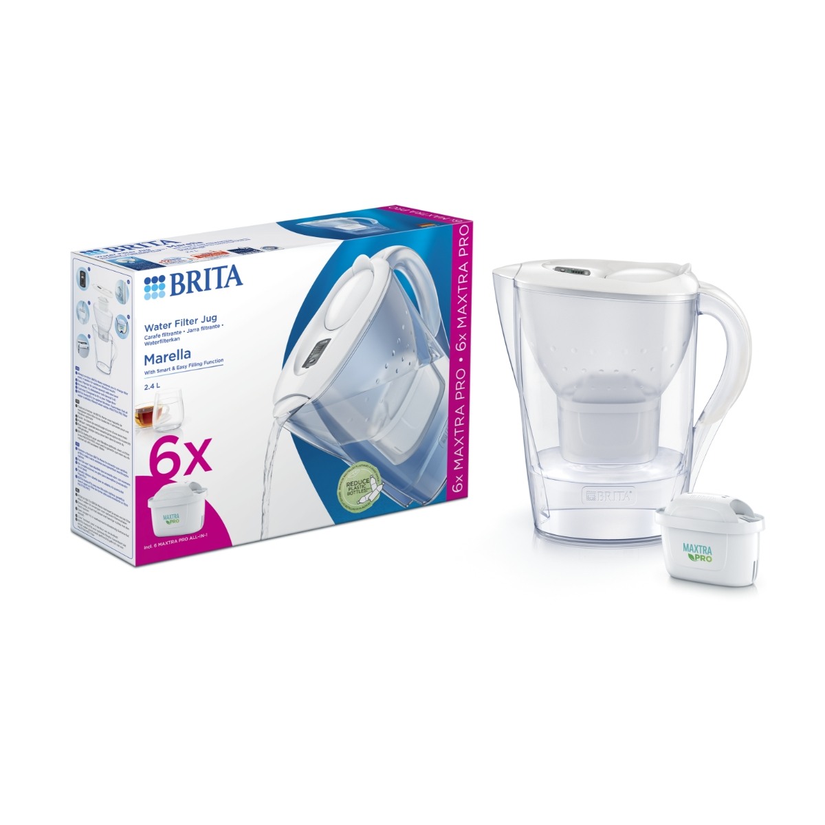 BRITA Marella vandfilterkande + 6 MAXTRA PRO filtre