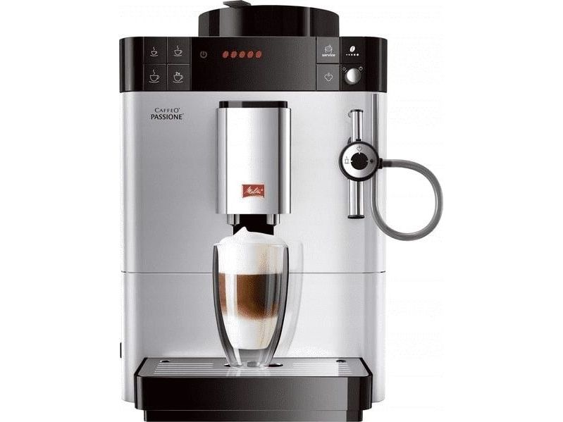 Melitta Caffeo Passione, Espressomaskine, 1,2 L, Kaffebønner, Malet kaffe, Indbygget kværn, 1400 W, Sølv billede 1