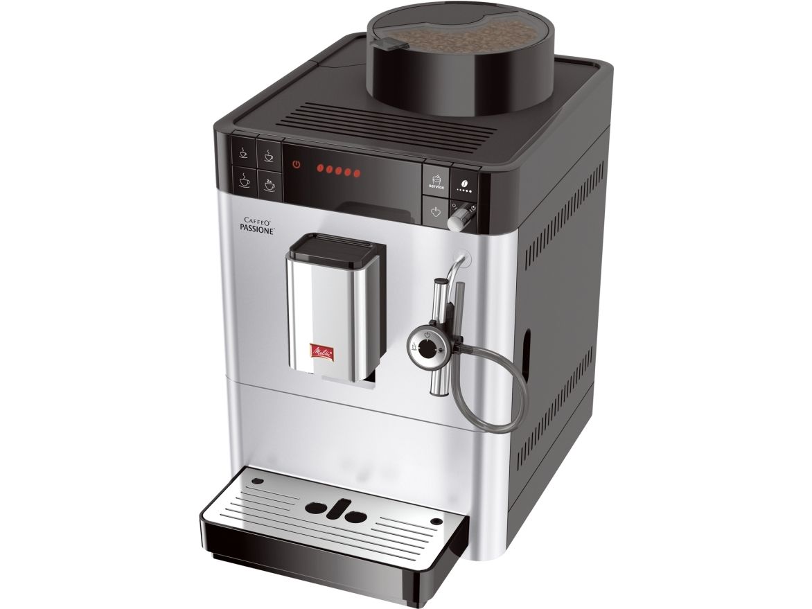 Melitta Caffeo Passione, Espressomaskine, 1,2 L, Kaffebønner, Malet kaffe, Indbygget kværn, 1400 W, Sølv billede 3
