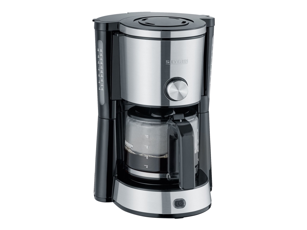 SEVERIN KA 4825 TypeSwitch - Kaffemaskine - 10 kopper - børstet rustfrit stål/sort