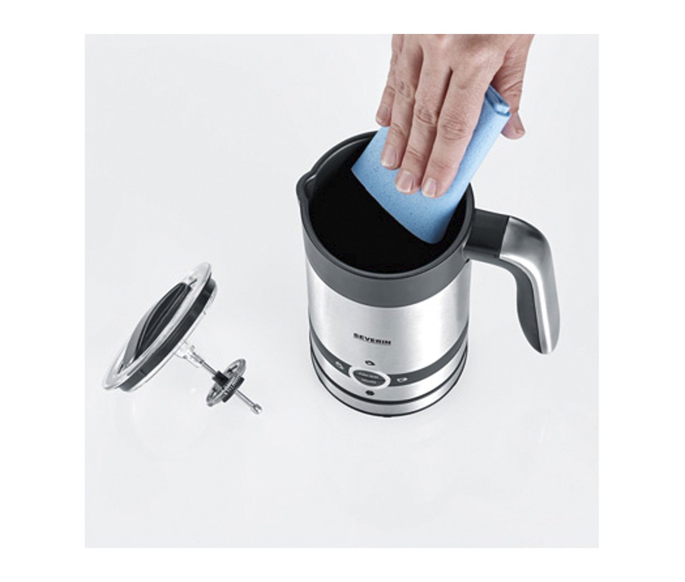 Severin Mælkeskummer 450 Watt Sort/stål billede 6