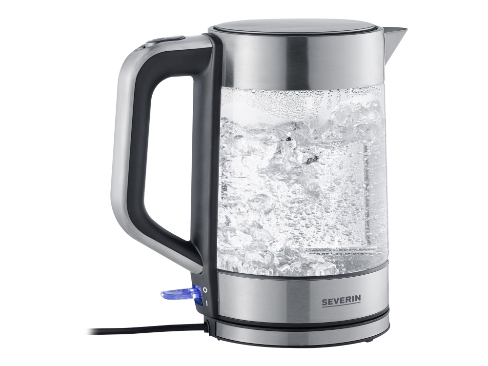 SEVERIN Elkedel WK 3420 - glass/brushed stainless steel/black - Glass/brushed stainless steel/black - 2200 W billede 1