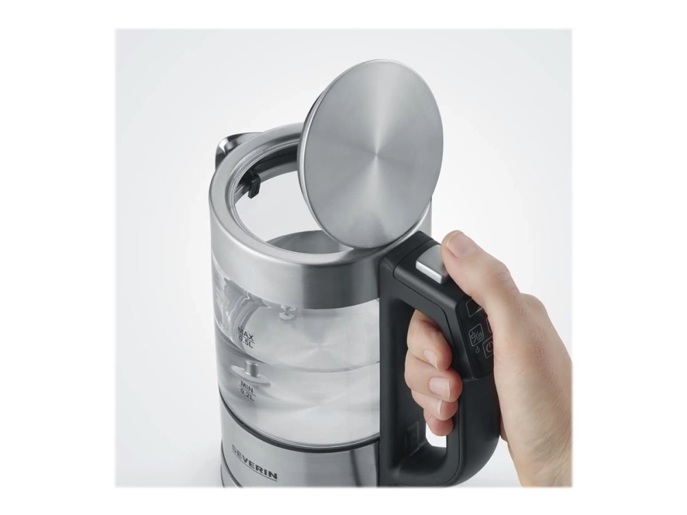 SEVERIN Elkedel WK 3458 - brushed stainless steel/glass - Børstet rustfrit stål/glas - 1100 W billede 1