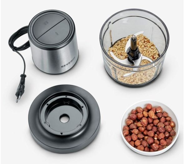 SEVERIN KM 3867 - Hakkemaskine - 1 liter - 400 W - mat sort/børstet rustfrit stål