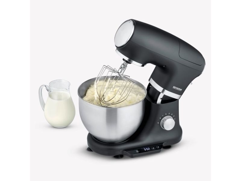 Severin KM 3898, 5,5 L, Sort, Sølv, Rustfrit stål, 1000 W, 380 mm, 235 mm