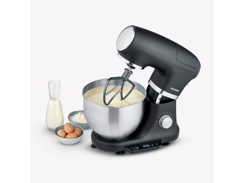 Severin KM 3898, 5,5 L, Sort, Sølv, Rustfrit stål, 1000 W, 380 mm, 235 mm