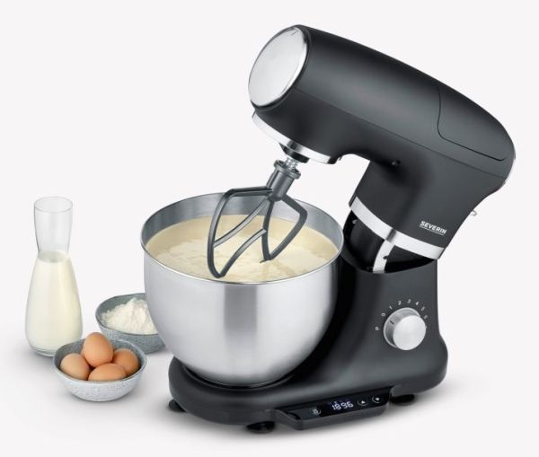 Severin KM 3898, 5,5 L, Sort, Sølv, Rustfrit stål, 1000 W, 380 mm, 235 mm