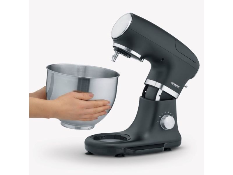 Severin KM 3898, 5,5 L, Sort, Sølv, Rustfrit stål, 1000 W, 380 mm, 235 mm