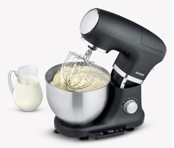 Severin KM 3898, 5,5 L, Sort, Sølv, Rustfrit stål, 1000 W, 380 mm, 235 mm