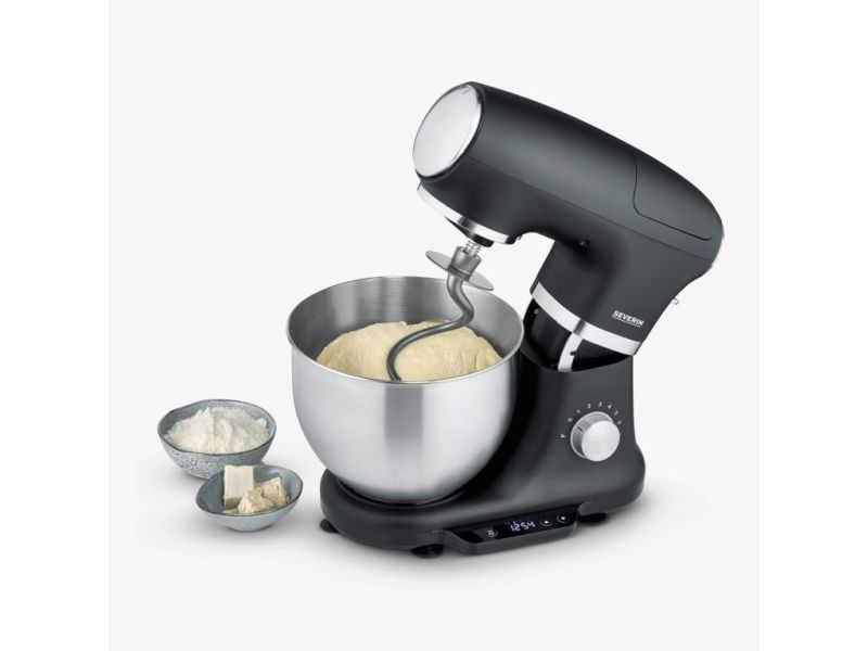 Severin KM 3898, 5,5 L, Sort, Sølv, Rustfrit stål, 1000 W, 380 mm, 235 mm