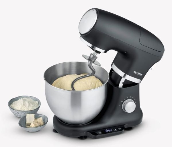 Severin KM 3898, 5,5 L, Sort, Sølv, Rustfrit stål, 1000 W, 380 mm, 235 mm