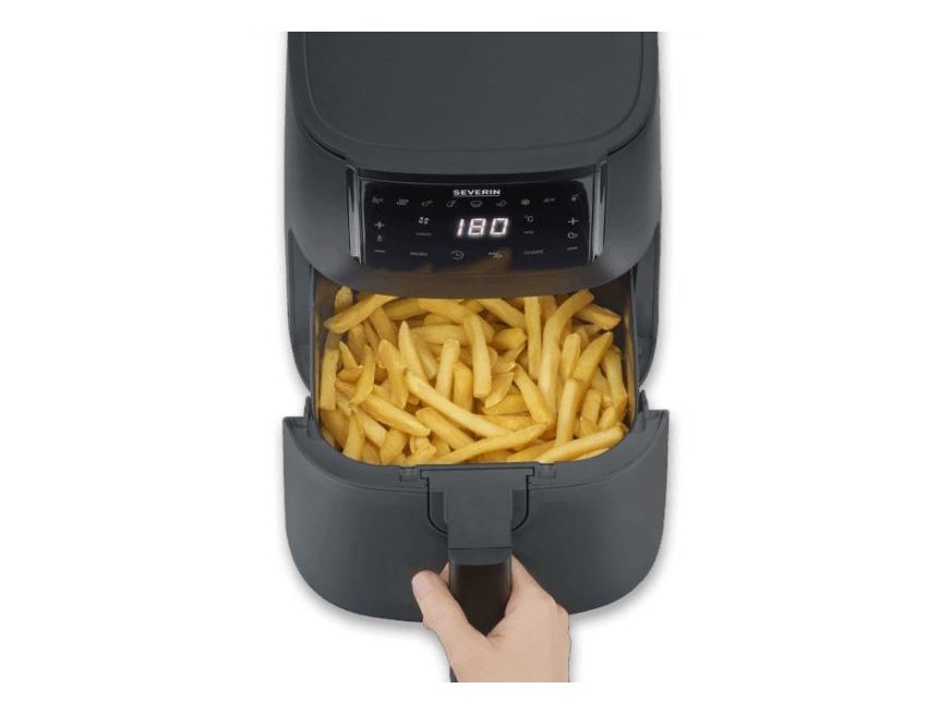 Severin FR 2461, Varmluftsteger, 4 L, 60 °C, 200 °C, Enkelt, Sort