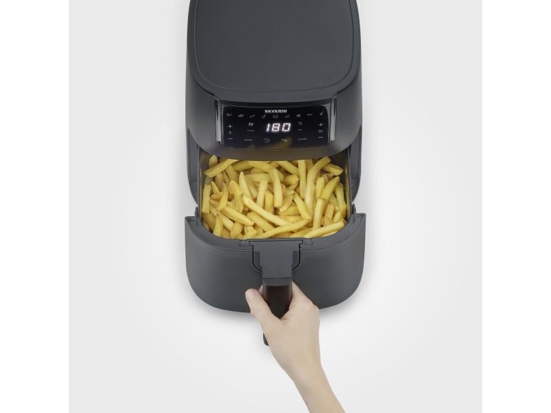 Severin FR 2461, Varmluftsteger, 4 L, 60 °C, 200 °C, Enkelt, Sort