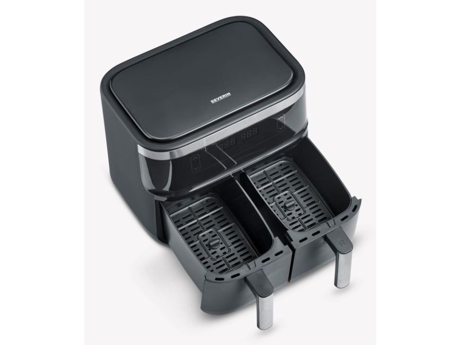 Severin FR 2463, Varmluftsteger, 8 L, 120 °C, 200 °C, Dobbelt, Sort