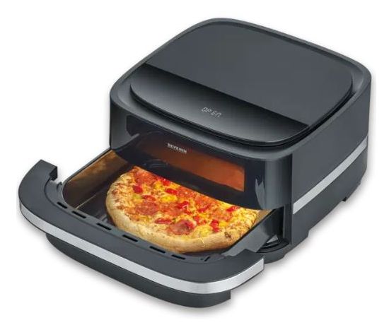 Severin FR 2464, 1 pizza(er), Sort, Sølv, Digital, 230 °C, 40 - 230 °C, 4 L