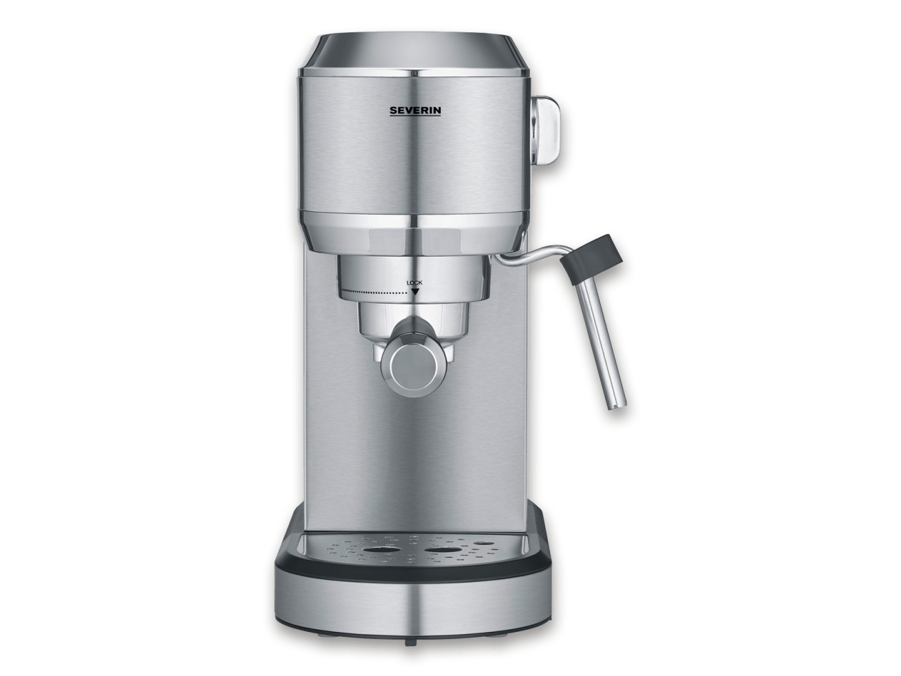 Severin Newspresa KA 5997, Espressomaskine, 1 L, Malet kaffe, 1350 W, Sort, Børstet stål, Krom