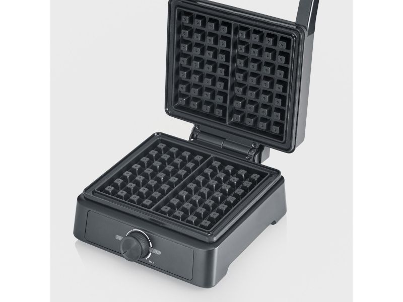 Severin WA 2125, 2 vaffel/vafler, Rektangulær, Anthracit, Sort, Plast, Rustfrit stål, 0,665 m, Opvarmning, Klar