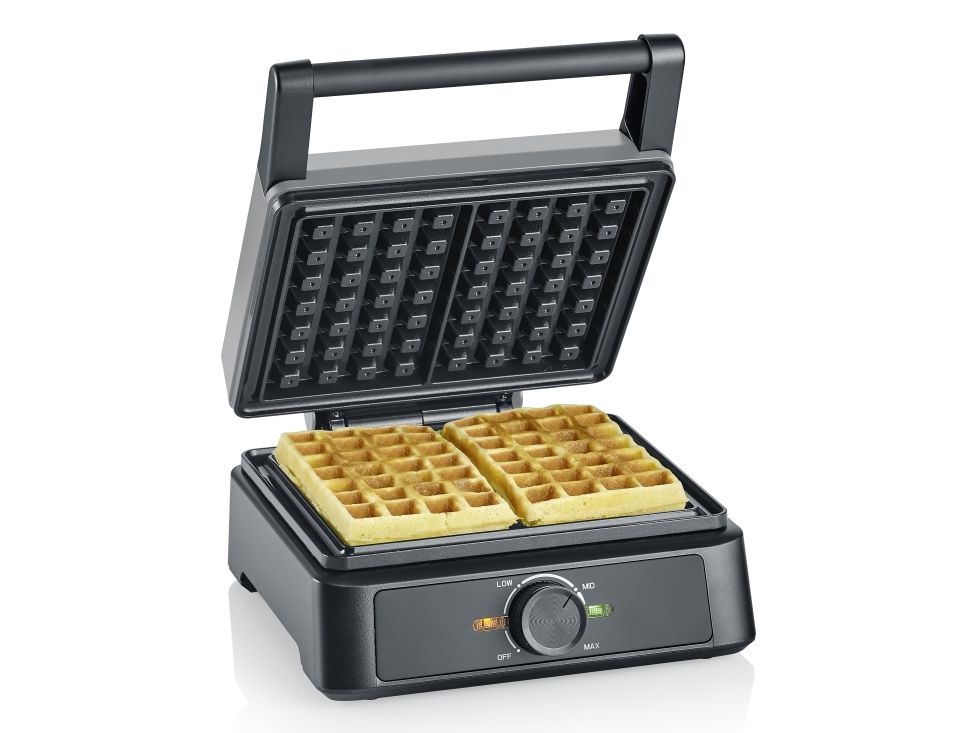 Severin WA 2125, 2 vaffel/vafler, Rektangulær, Anthracit, Sort, Plast, Rustfrit stål, 0,665 m, Opvarmning, Klar