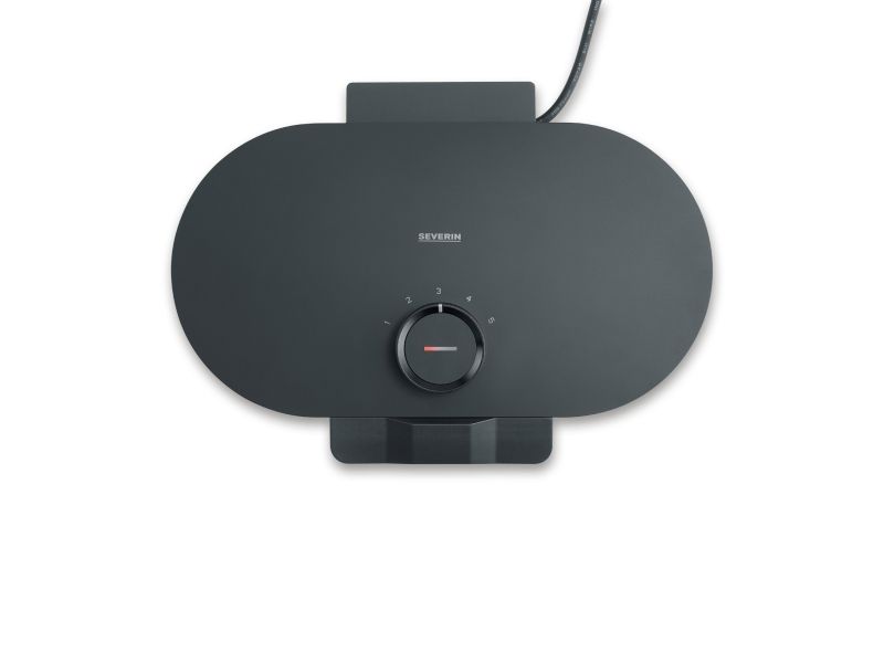 Severin WA 2118, 2 vaffel/vafler, Hjerte (form), Sort, Plast, Rustfrit stål, 0,65 m, Opvarmning, Klar