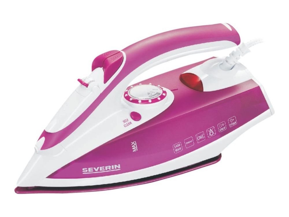 SEVERIN BA 3243 - Dampstrygejern - såleplade: rustfrit stål - 2400 W - hvid/violet billede 1