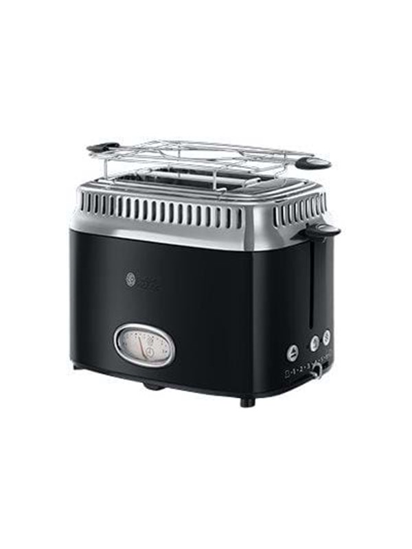 Russell Hobbs Retro 21681-56 Classic - Brødrister - 2 skive - 2 Holdere - high gloss sort
