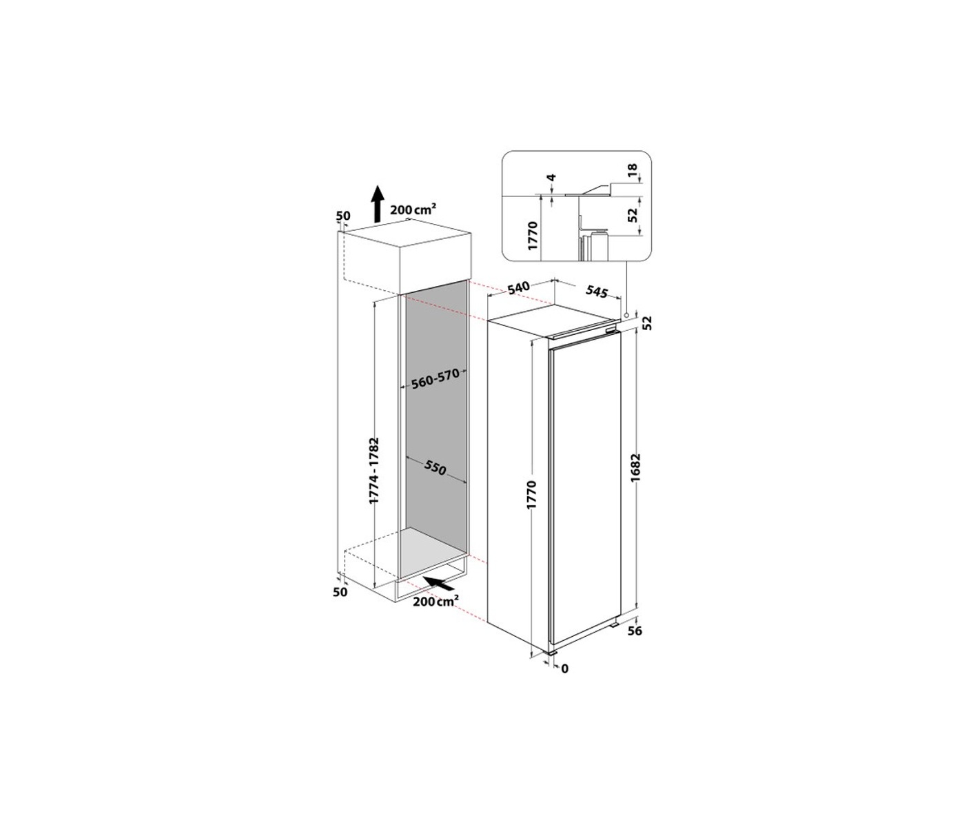 Bauknecht GKIE30002 Integrerbart Fryseskab billede 3