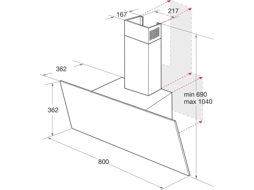 Bauknecht RBHVP 83 LM K, 713 m³/t, Aftræk/Recirkulerende, B, A, E, 68 dB