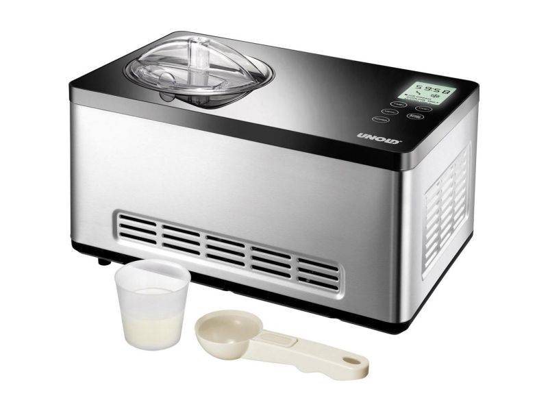 Unold 48845, Kompressor ismaskine, 2 L, 1 skåle, Sort, Rustfrit stål, 60 min., LCD