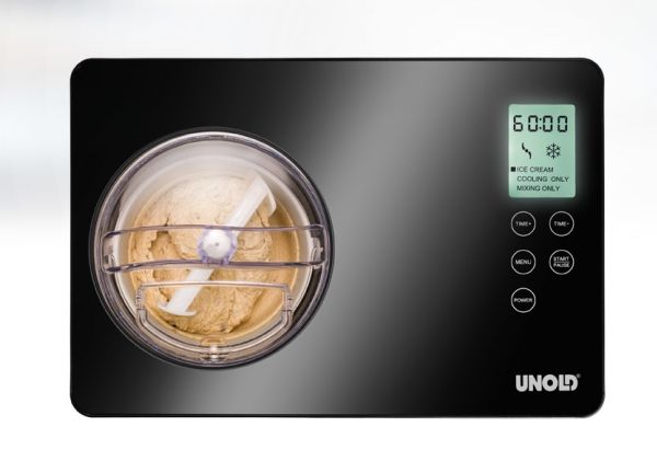 Unold 48845, Kompressor ismaskine, 2 L, 1 skåle, Sort, Rustfrit stål, 60 min., LCD
