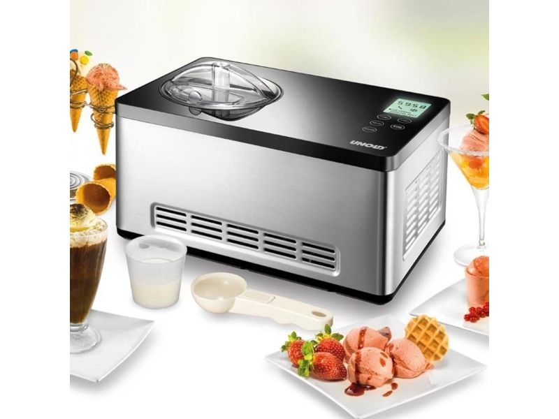 Unold 48845, Kompressor ismaskine, 2 L, 1 skåle, Sort, Rustfrit stål, 60 min., LCD