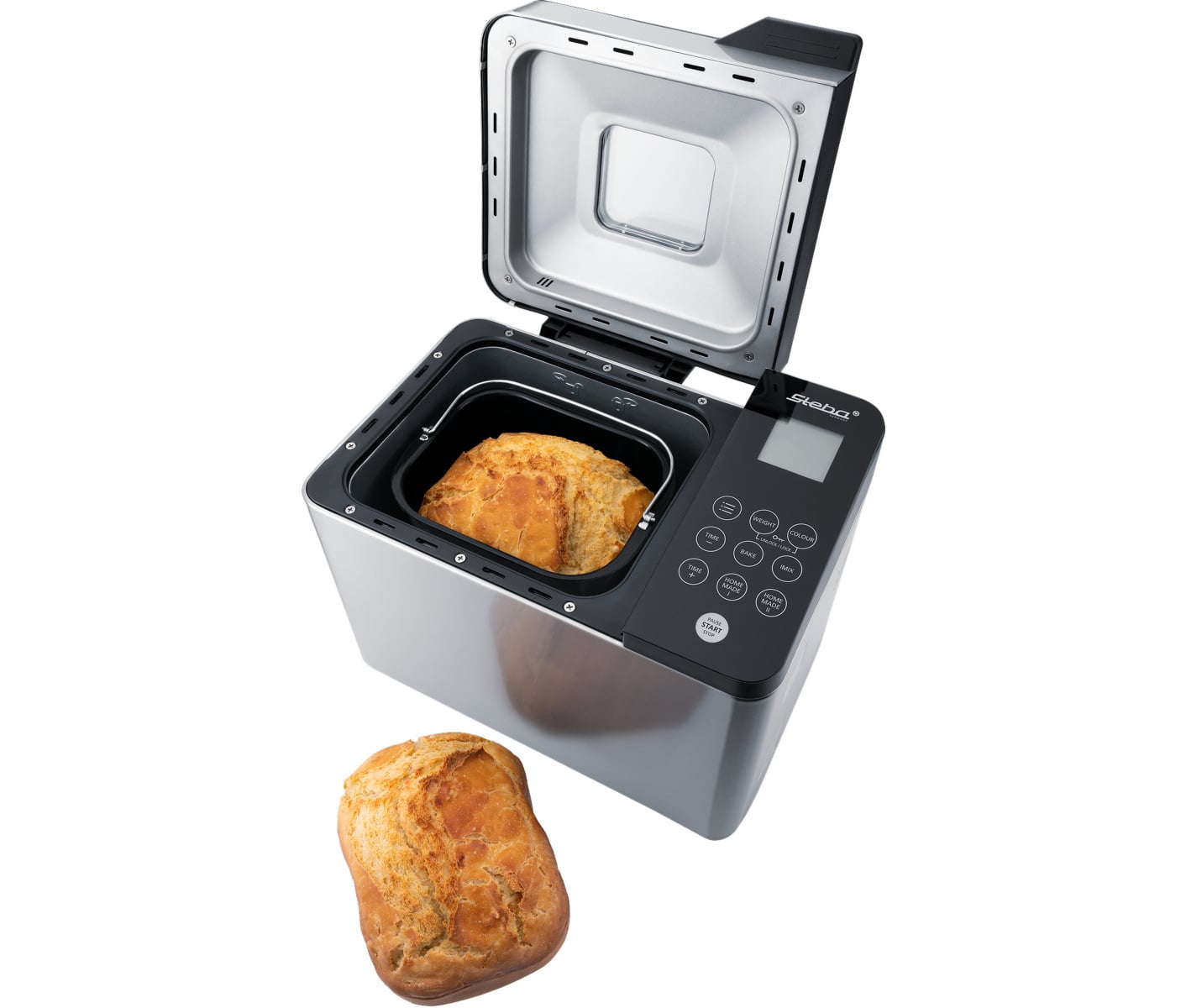 Steba Bm2 17 Programs 600w Stainless Steel/black Bagemaskine billede 2