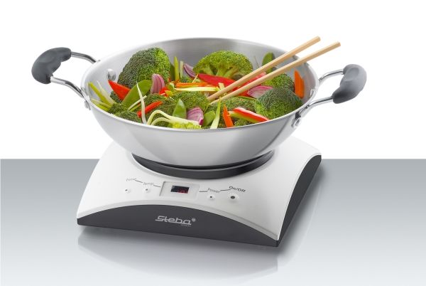 Steba IK 11 S - Induktionsvarmeplade - 1 kW - rustfrit stål/sort/hvid