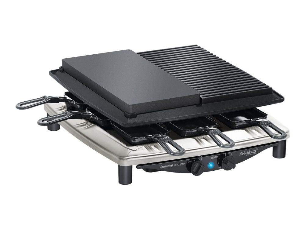 Steba RC 4 plus deluxe - Raclette/grill/varme sten - 1.5 kW - rustfrit stål/sort billede 3