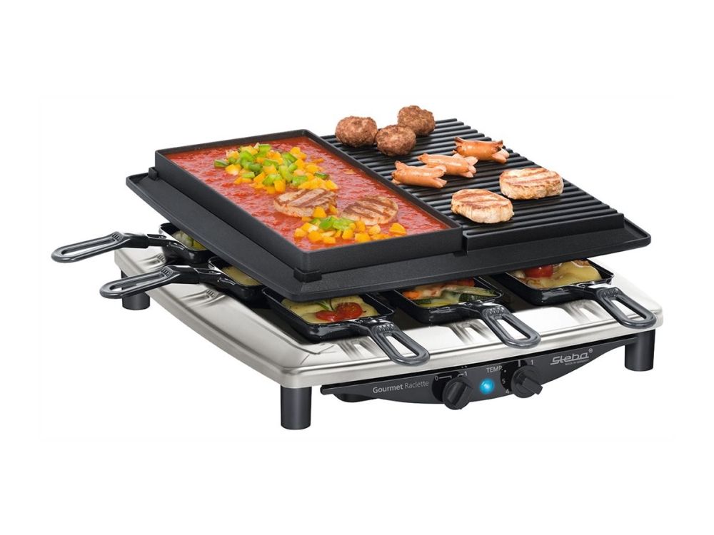 Steba RC 4 plus deluxe - Raclette/grill/varme sten - 1.5 kW - rustfrit stål/sort billede 4