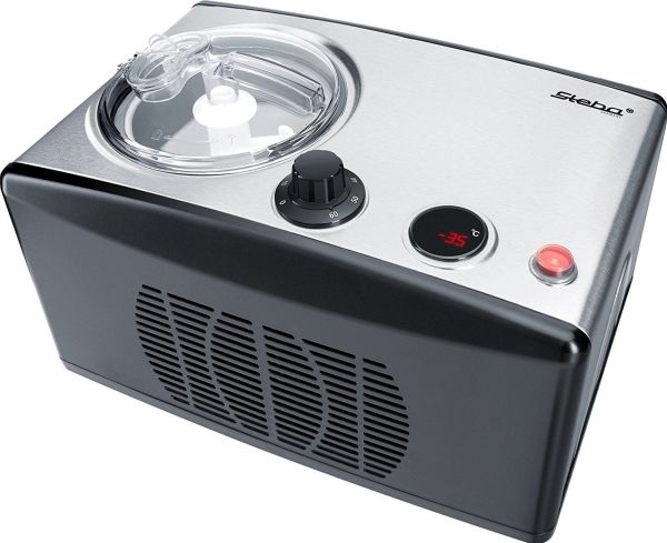 Steba IC 150, Kompressor ismaskine, 1,5 L, 1 skåle, LED, Rustfrit stål, Sort, Rustfrit stål